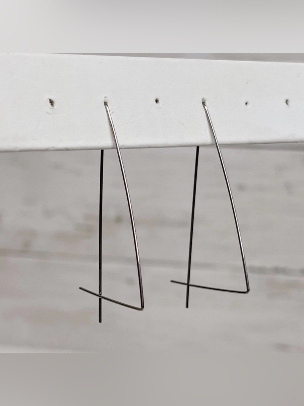 New Geometric Triangle Silver Earrings